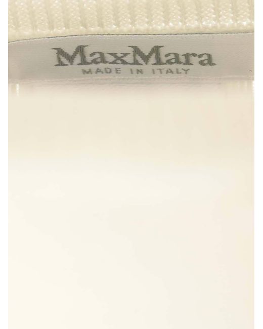 Max Mara White Round-Neck And Long-Sleeved Sweater