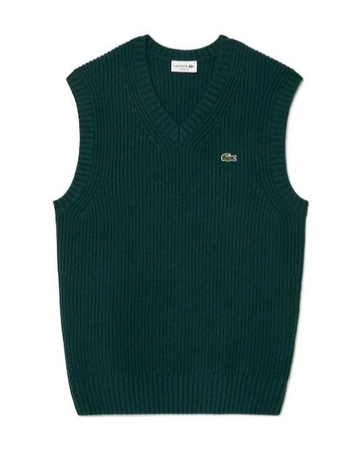 Lacoste Green Sleeveless Wool Vest for men