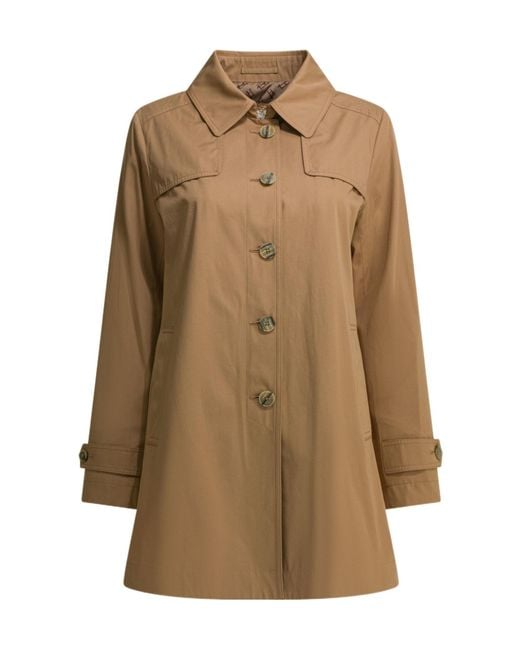 Herno Brown Single-Breasted A-Line Coat