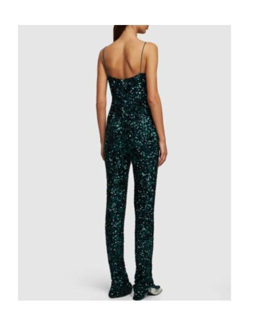 ROTATE BIRGER CHRISTENSEN Green Sequined Jumpsuit