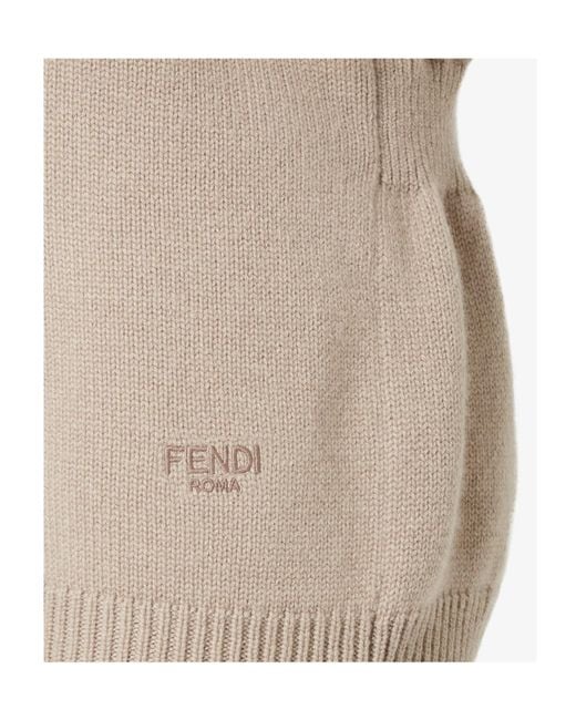 Fendi Natural Logo Embroidered Knit Vest