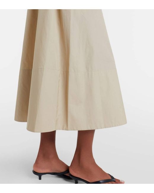 Vince Natural Belted Cotton Poplin Midi Dress