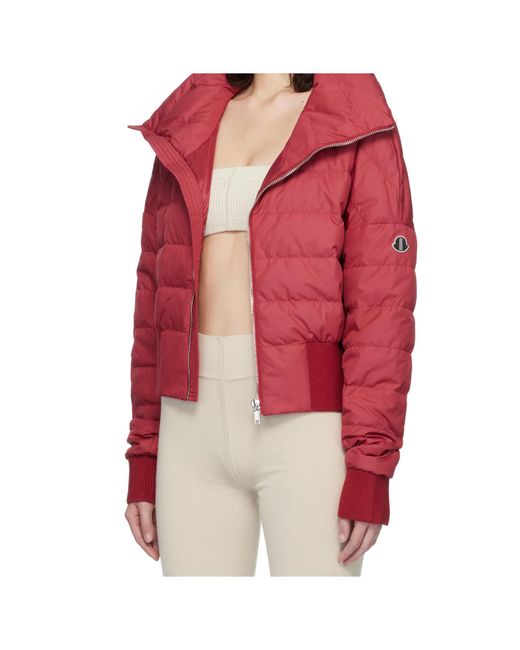 Moncler Red Moncler Rick Owens Cropped Down Jacket for men