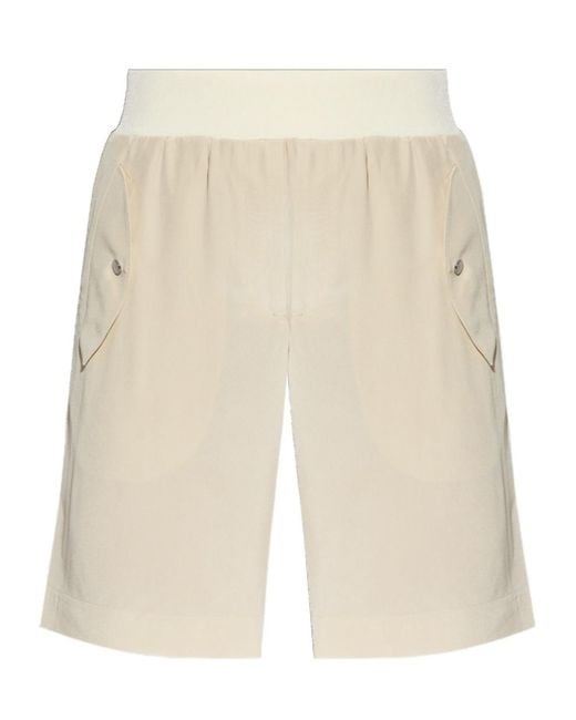 Helmut Lang Natural Button Detailed Bomber Shorts