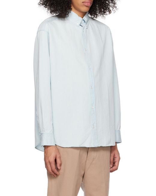 Maison Kitsuné Blue Chillax Print Relaxed Shirt for men