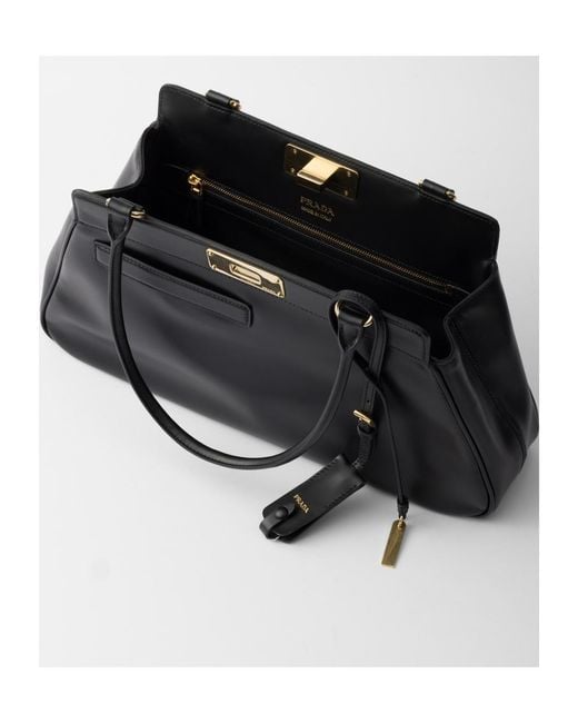 Prada Black Medium Leather Tote Bag