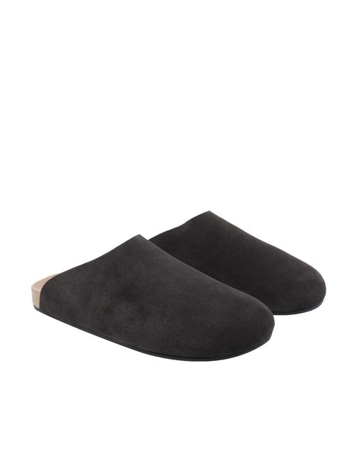 The Row Black Round-Toe Slippers for men