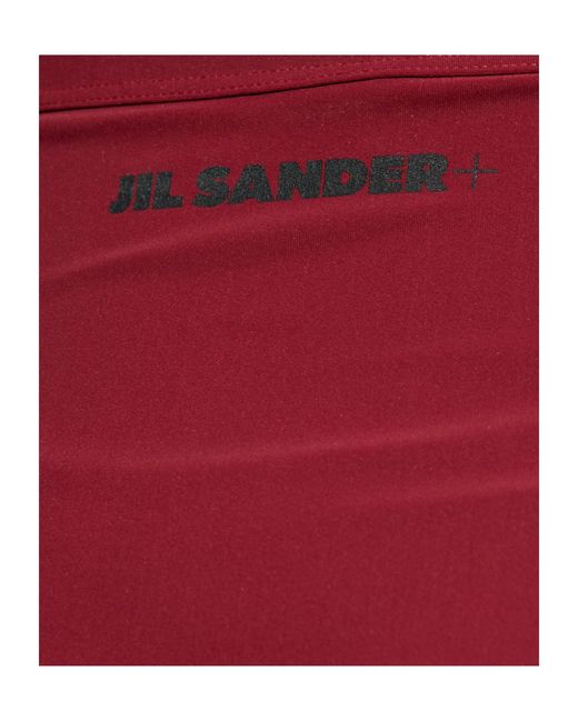Jil Sander Red Logo High-Waisted Bikini Bottom