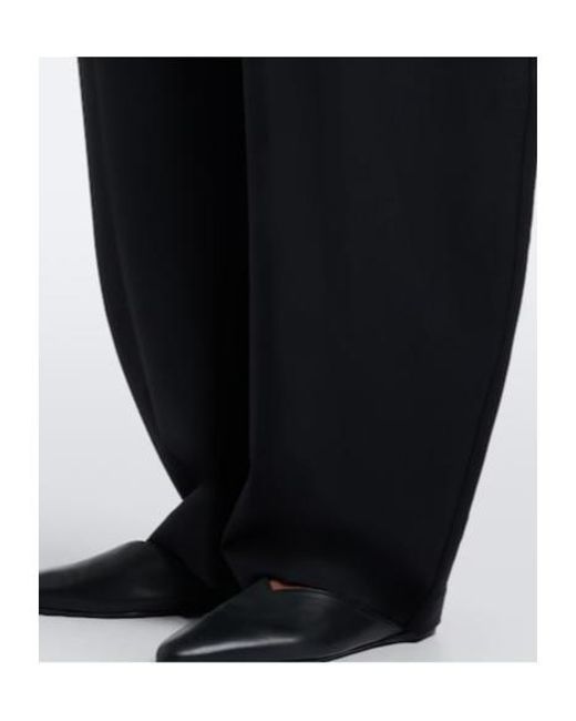 Rohe Black Wool And Mohair Barrel Pants