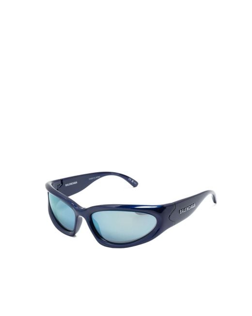 Balenciaga Blue Swift Oval-Frame Sunglasses for men