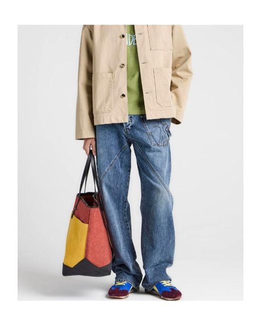 J.W. Anderson Yellow Xl Anchor Canvas Leather Tote