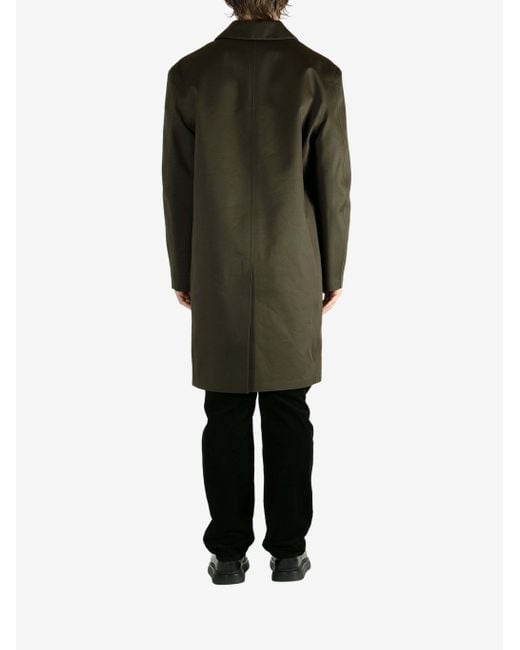 Saint Laurent Green Buttoned Flap-Pocket Coat for men