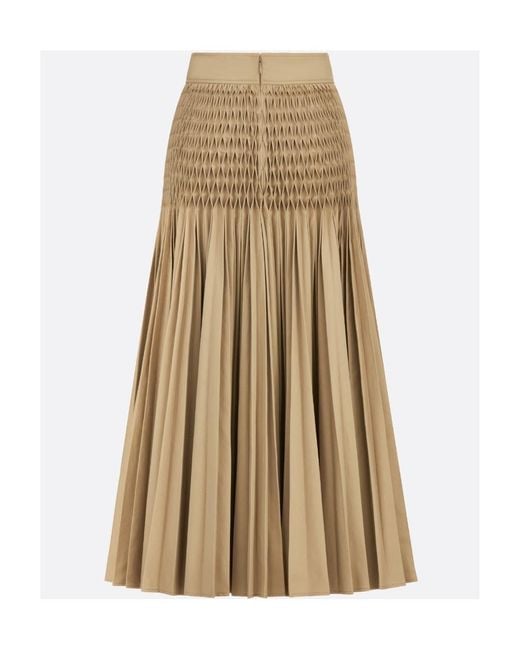 Dior Natural Mid-Length Pleated Skirt