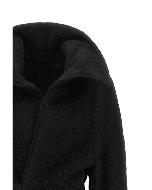 Rick Owens Black 'Dracucollar Belted' Coat