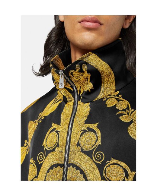 Versace Green Baroque Pattern Zip-Up Track Jacket for men