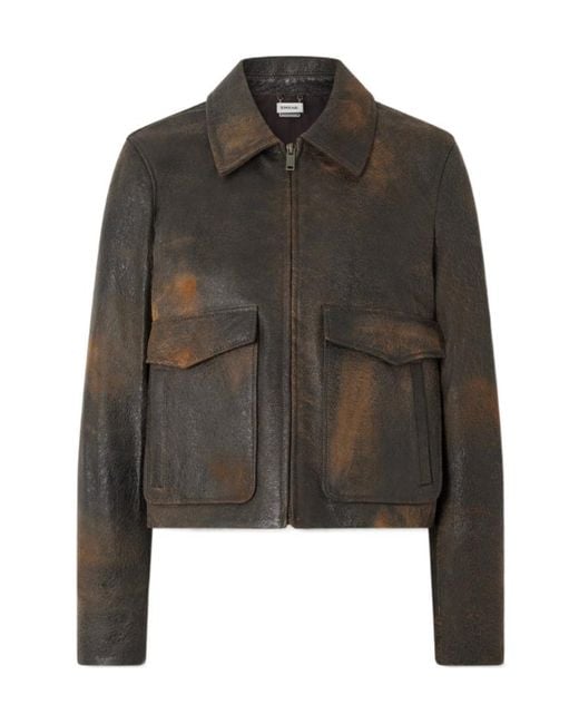 Jonathan Simkhai Green Textured-Leather Jacket