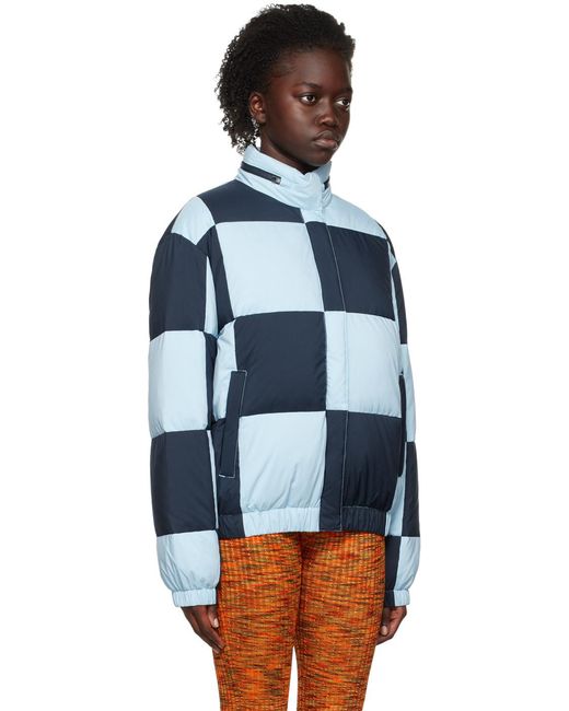 KENZO Blue Check Quilted Down Jacket