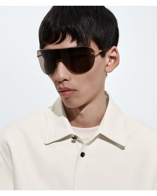 Bottega Veneta Multicolor Long Ribbon Shield Sunglasses for men