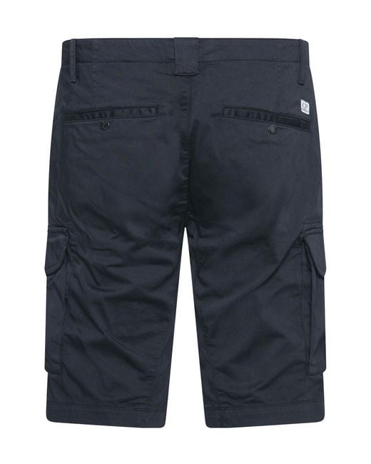 C P Company Blue Stretch Cargo Shorts for men