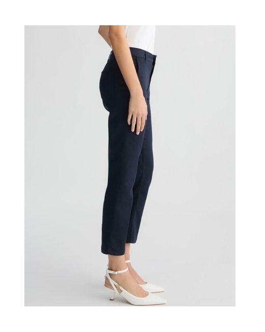 Liu Jo Blue High-Rise Cropped Trousers