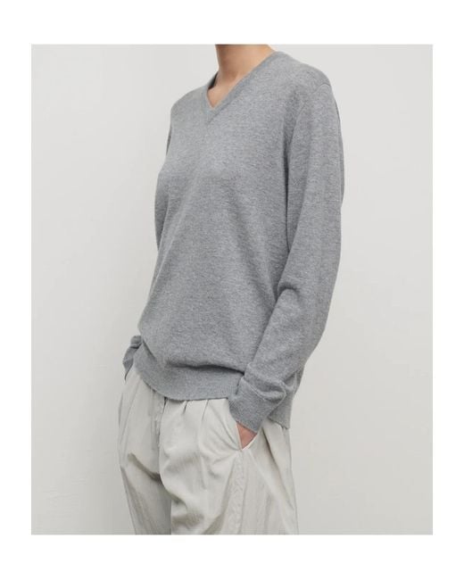The Row Gray Nian Knitted Sweater