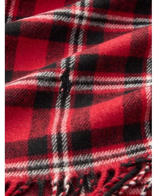 Polo Ralph Lauren Red Tasseled Scarf for men
