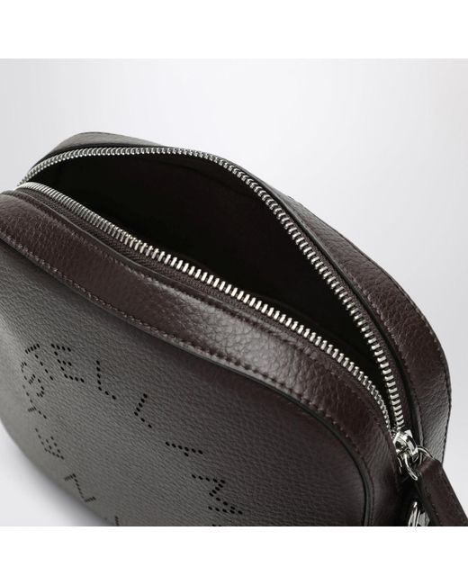 Stella McCartney Black Perforated Logo Strapped Camera Crossbody Bag