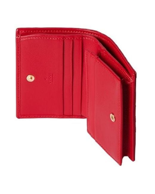 Gucci Red Gg Marmont Small Wallet