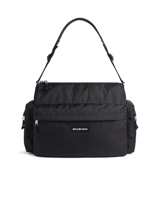 Balenciaga Black Explorer Medium Multipocket Weekend Bag for men