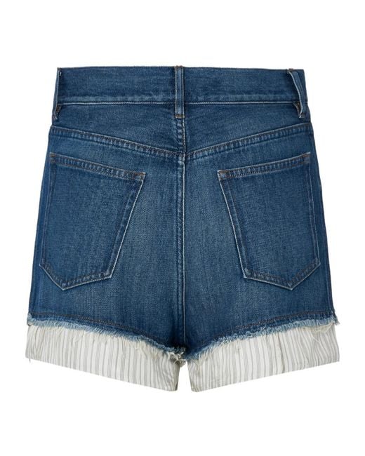 A.P.C. Blue Layered Mid-Rise Denim Shorts