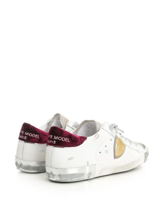 Philippe Model White Logo Strap Sneakers