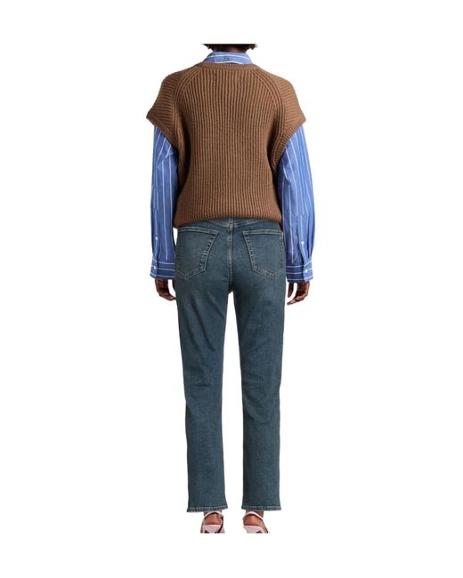 Rag & Bone Blue Plain Colour Straight-Leg Jeans