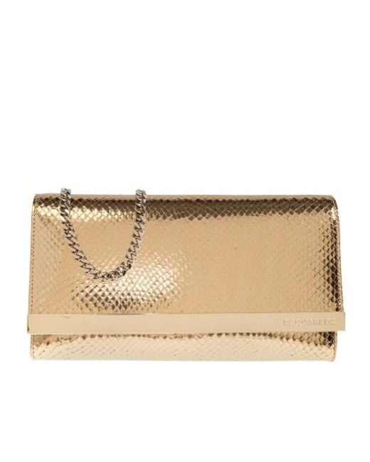 DSquared² Natural Metallic Textured Wallet