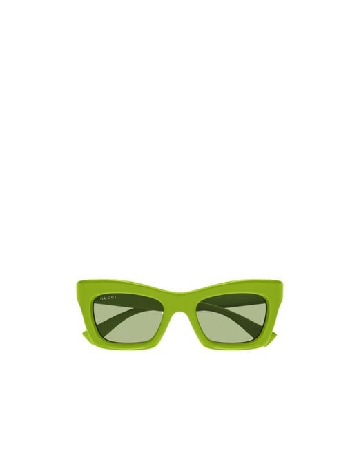 Gucci Green Eyewear Rectangular Frame Sunglasses
