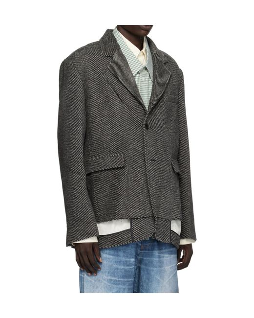ANDERSSON BELL Gray Inside Out Wool Blazer for men