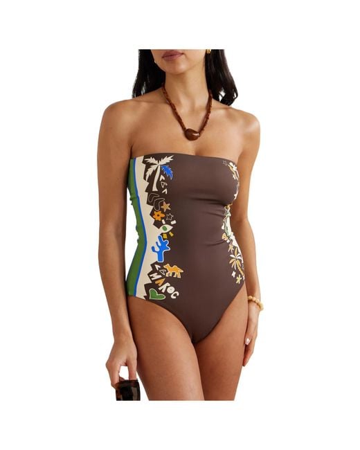 ALÉMAIS Brown Printed Swimsuit