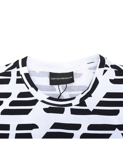 Emporio Armani White Logo Printed T-Shirt for men