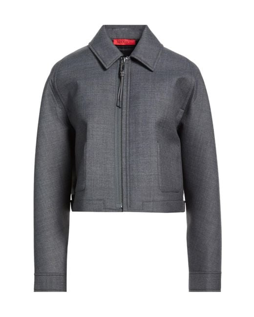 MAX&Co. Gray Simple Long-Sleeve Coat
