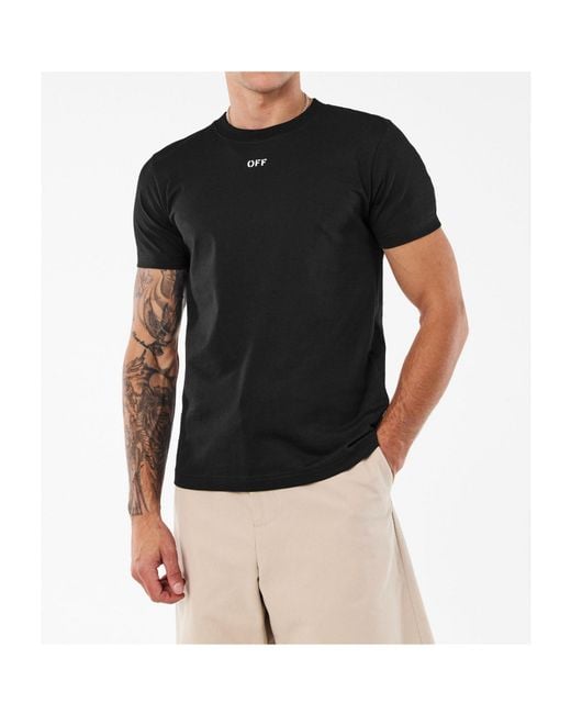 Off-White c/o Virgil Abloh Black Graphic Print Cotton Crew Neck T-Shirt for men