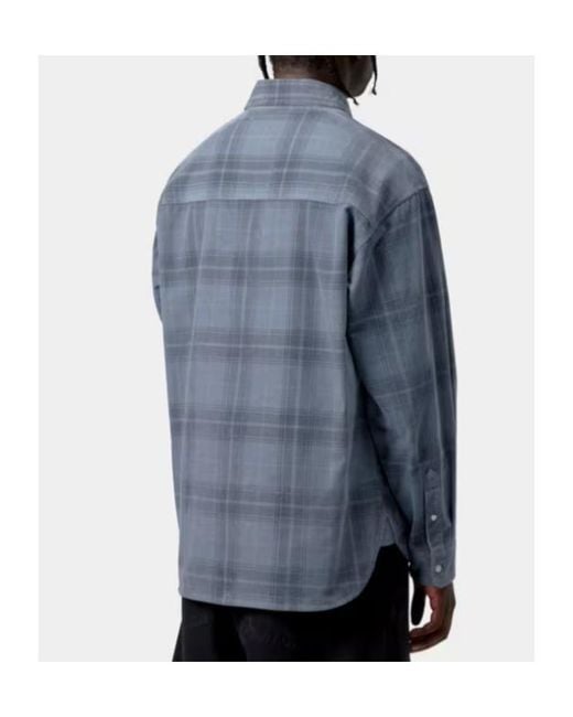 Carhartt Blue L/Wilber Plaid Pocket Shirt for men
