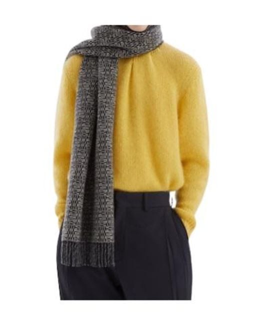 Fendi Gray Ff-Jacquard Scarf for men