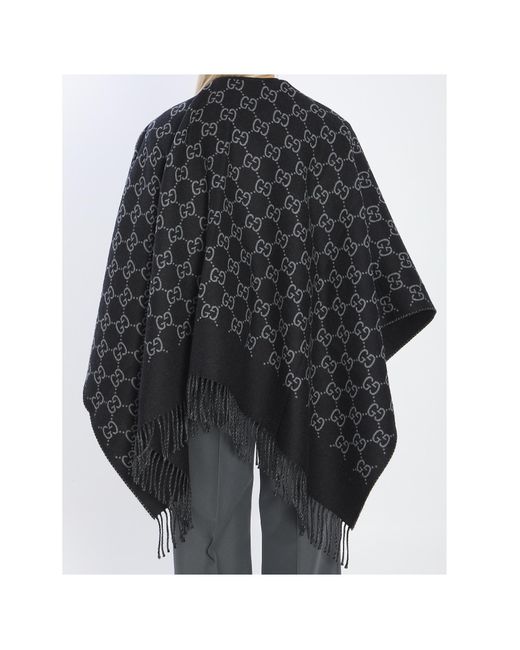Gucci Black Gg Jacquard Cape