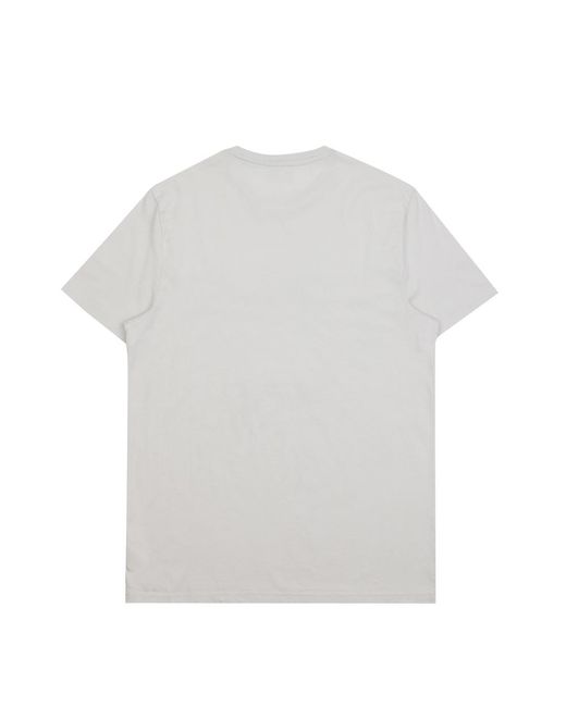 EA7 White Logo Round-Necked T-Shirt for men