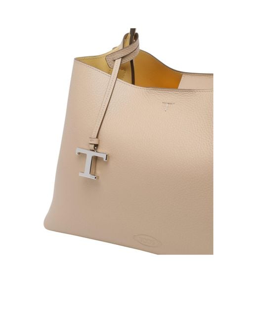 Tod's Natural Logo Embossed Top Handle Bag