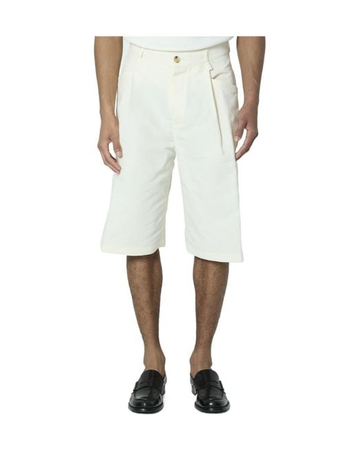 Willy Chavarria White Chilango Bermuda Shorts for men