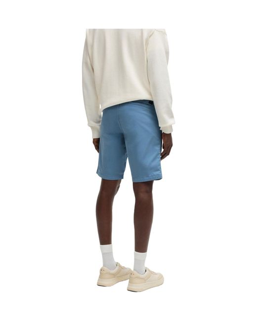 Boss Blue Solid Color Casual Shorts for men