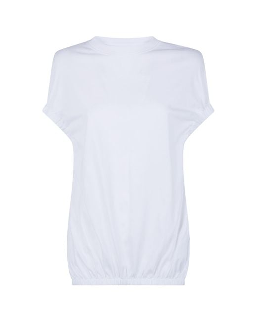 Liviana Conti White Hailey Gathered T-Shirt