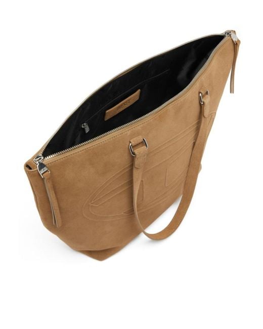 DIESEL Brown 1Dr Dome-Suede Tote With Oval D Logo for men