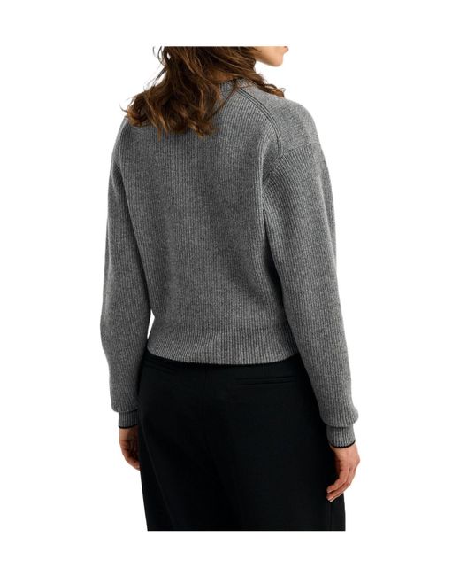 Chloé Gray Crew-Neck Knit Sweater