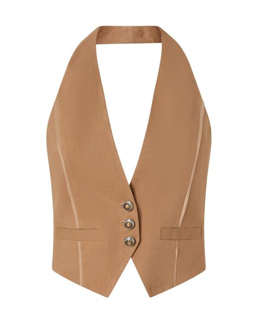 Pinko Natural Open Back Short Vest